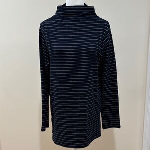 J.Jill Wearever Collection Ottoman Stripe Turtleneck Tunic